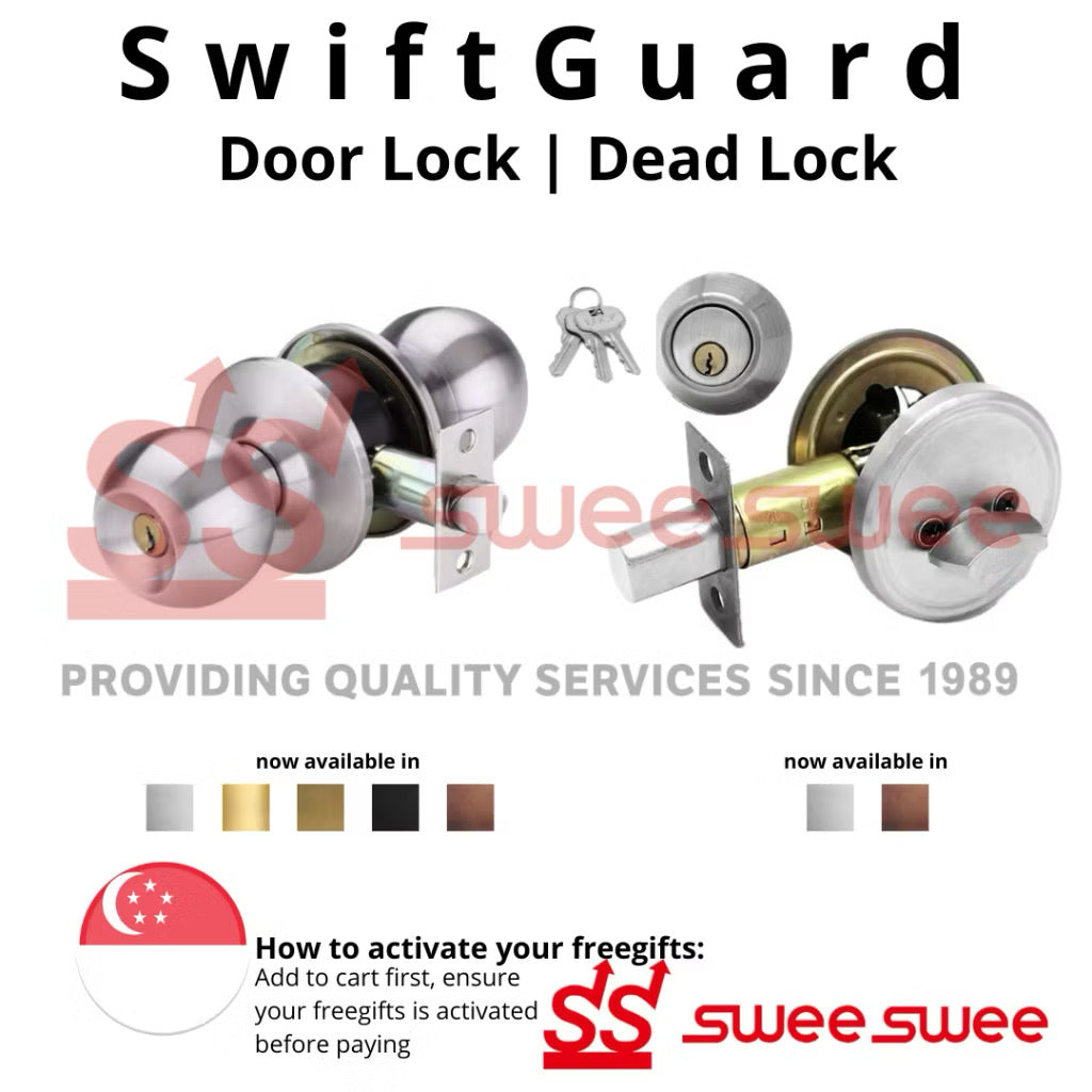 Stainless Steel Cylindrical Door Lock/Knob Set - Fast-Delivery SS MB AC PB AB 60