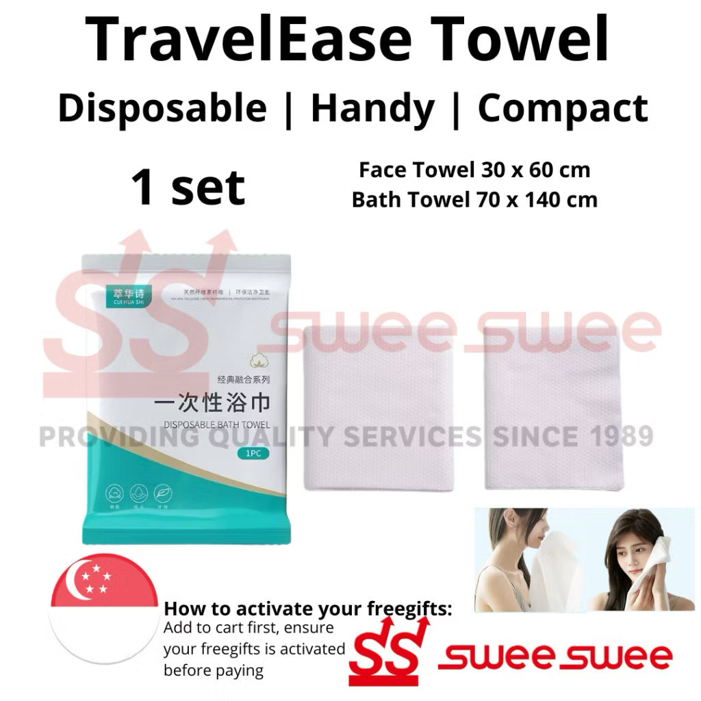 TravelEase Disposable Towels – Portable, Lightweight, Hygienic Bath & Face Towels for Travel, Hiking, Trekking, Holidays