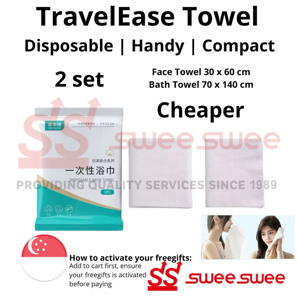 TravelEase Disposable Towels – Portable, Lightweight, Hygienic Bath & Face Towels for Travel, Hiking, Trekking, Holidays